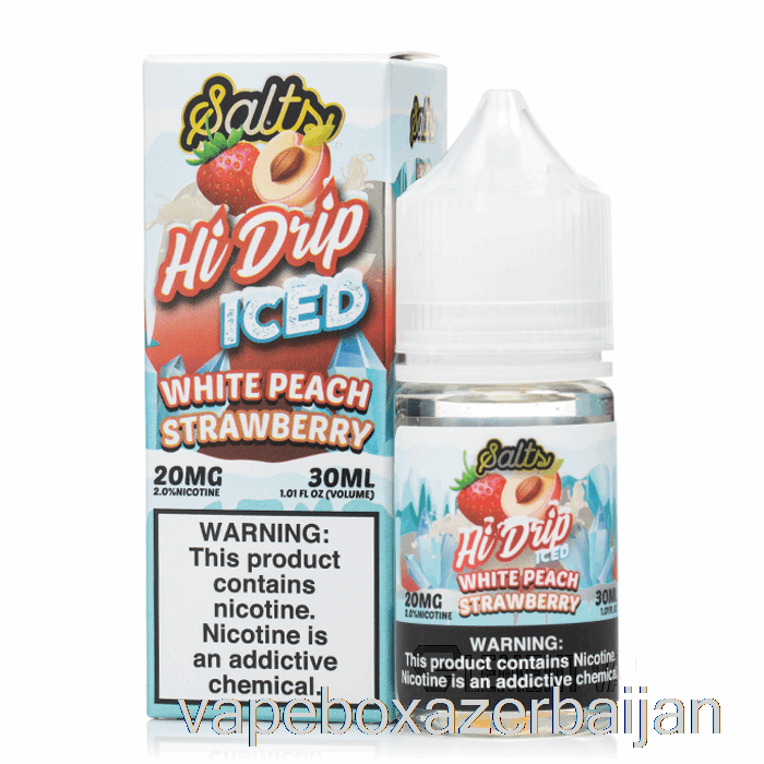 Vape Box Azerbaijan ICED White Peach Strawberry - Hi-Drip Salts - 30mL 50mg